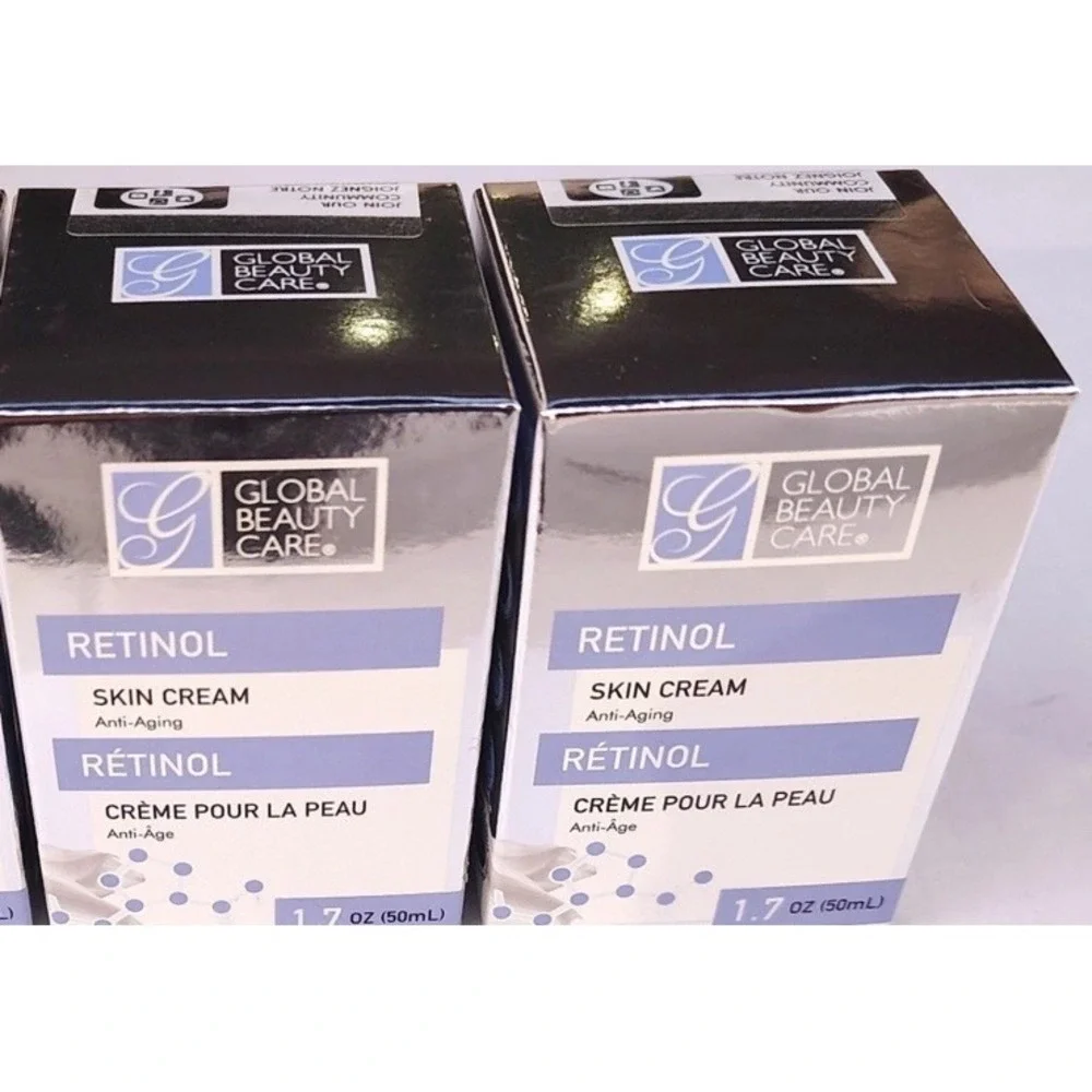 2 Pack Global Beauty Care Retinol Skin Cream Anti-Aging Moisturizer 1.7oz Each